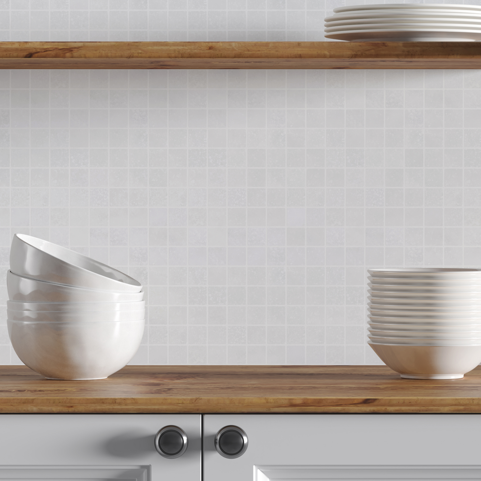 Cotton White Marble Mosaic - Tumbled